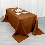Elevate Your Dining Experience with the Cinnamon Brown Polyester Tablecloth